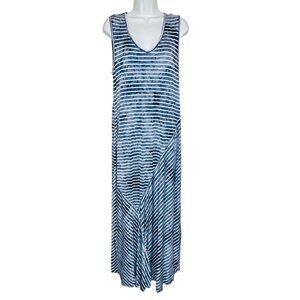 Soft Surroundings Maxi Tank Dress Maxi Blue Stripe M